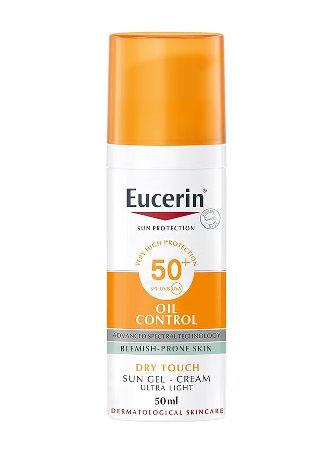 Eucerin Oil Control Gel Cream, Ultra Light, SPF 50+, 50ml - Image 1