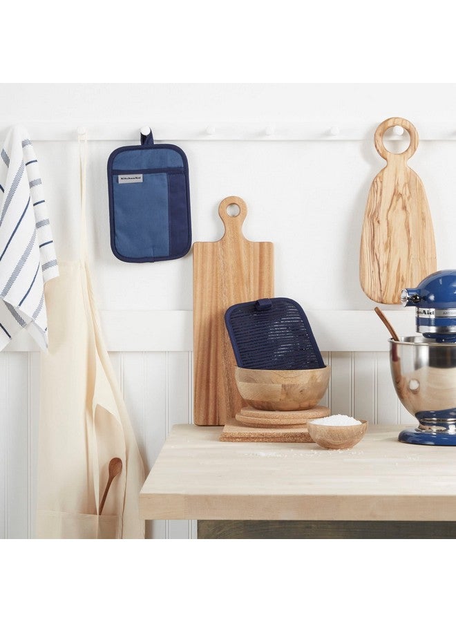 KitchenAid Beacon Two-Tone Non-Slip Pot Holder Set, Navy/Ink, 7"x10", 2 Piece - Image 2
