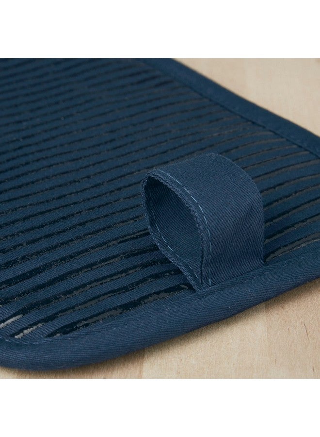 KitchenAid Beacon Two-Tone Non-Slip Pot Holder Set, Navy/Ink, 7"x10", 2 Piece - Image 3