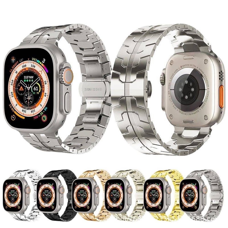 منتج لـ الاستخدام باللون ذهبي Apple Watch Metal Smartwatch اليومي للساعة الذكية واستبدال السوار والرياضة وتغيير الإطلالة - Image 3