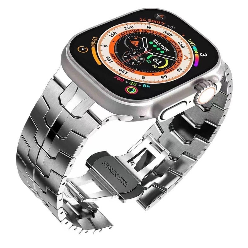 منتج لـ الاستخدام باللون ذهبي Apple Watch Metal Smartwatch اليومي للساعة الذكية واستبدال السوار والرياضة وتغيير الإطلالة - Image 5