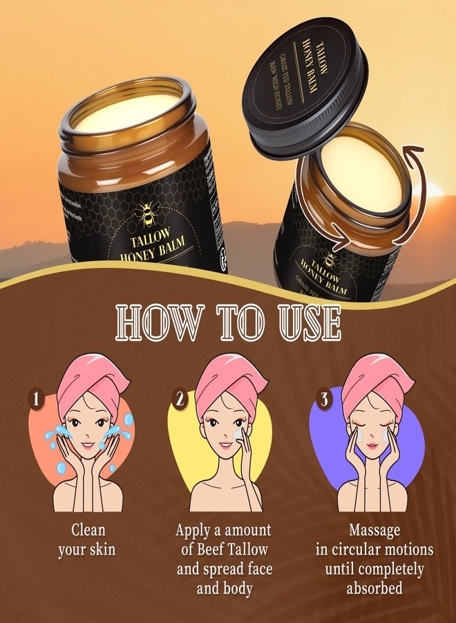 Meidu Beef Tallow for Skin,Tallow and Honey Balm,Organic Grass-Fed Beef Tallow Balm with Raw Wild Honey, Face and Body Moisturizer (120g) - Image 4