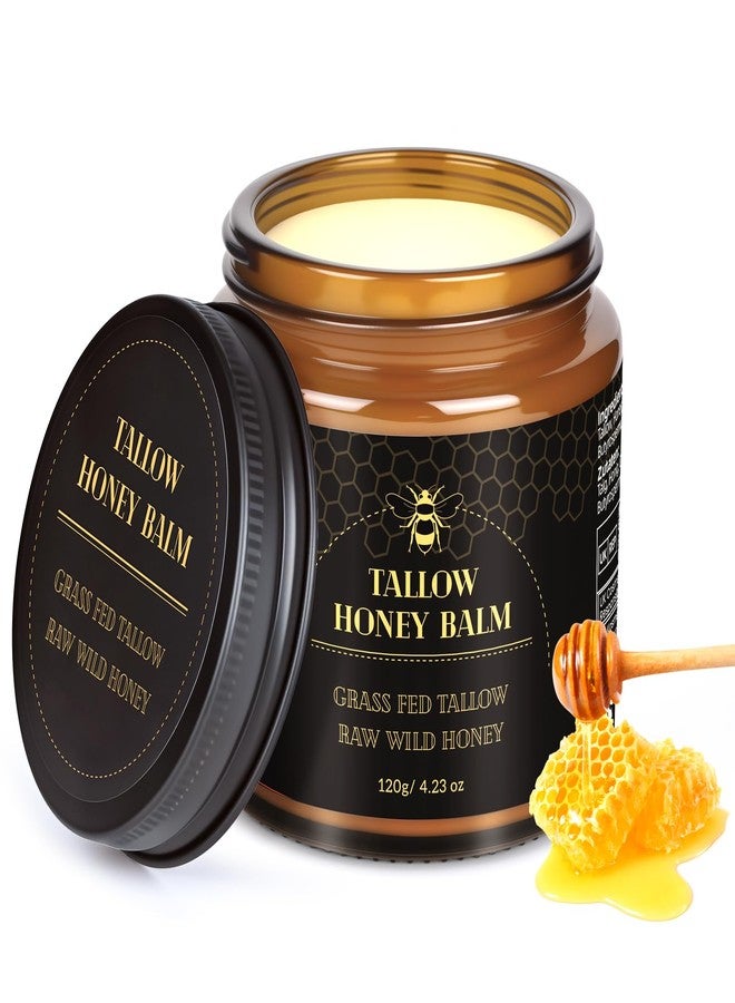 Meidu Beef Tallow for Skin,Tallow and Honey Balm,Organic Grass-Fed Beef Tallow Balm with Raw Wild Honey, Face and Body Moisturizer (120g) - Image 1