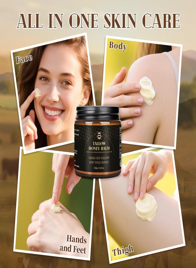 Meidu Beef Tallow for Skin,Tallow and Honey Balm,Organic Grass-Fed Beef Tallow Balm with Raw Wild Honey, Face and Body Moisturizer (120g) - Image 3