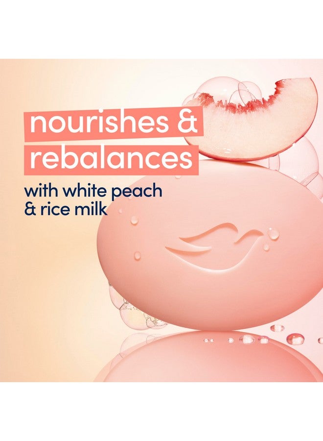 دوف صابون دوف بيوتي بار لإعادة التوازن بخلاصة الخوخ الأبيض وحليب الأرز، 14 قطعة لبشرة مغذية ومرطبة، مع ربع كريم مرطب بتركيبة نباتية، 3.75 أونصة - Image 2