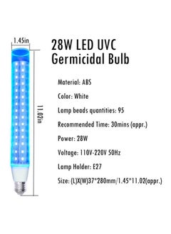 NIBEMINENT E27 UV Light Tube Bulb White/Clear 11.02x1.45inch  - Image 4