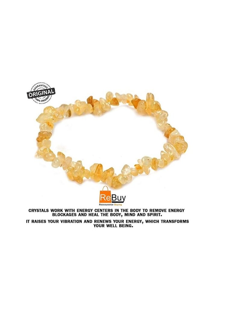 REBUY REBUY Citrine Bracelet Crystal Healing Bracelet Gemstone Bracelet Jewelry for Women & Girls,Color Yellow - Image 2