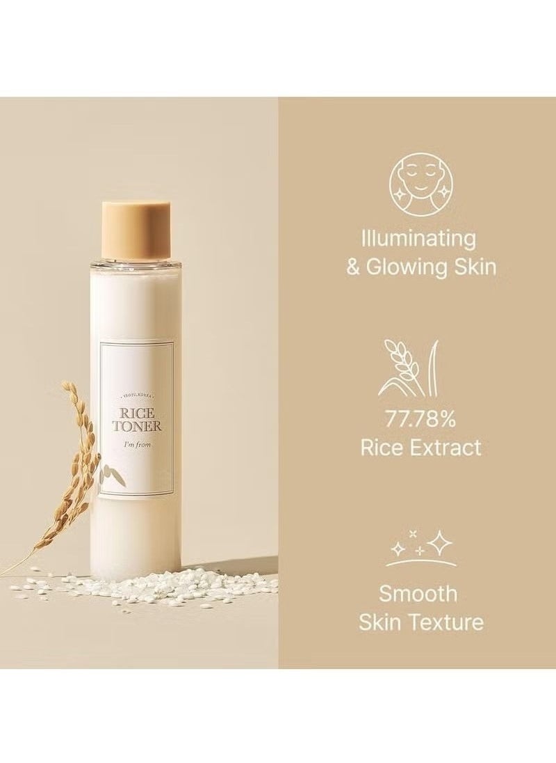 I'M FROM Rice Toner, Milky Toner for Glowing Skin, 77.78% Korean Rice, Glow Essence with Niacinamide, Hydrating for Sensitive, Dry, Dull, Combination Skin, Vegan, Fragrance Free, Glass Skin 150ml  - Image 4