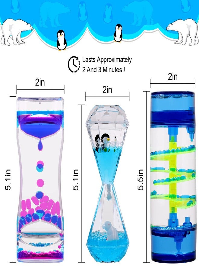 XINBAOHONG Liquid Motion Bubbler for Kids and Adults 3-Pack Hourglass Liquid Bubbler Timer for Sensory Play Fidget Toy Stress Management Desk Decor - Image 4