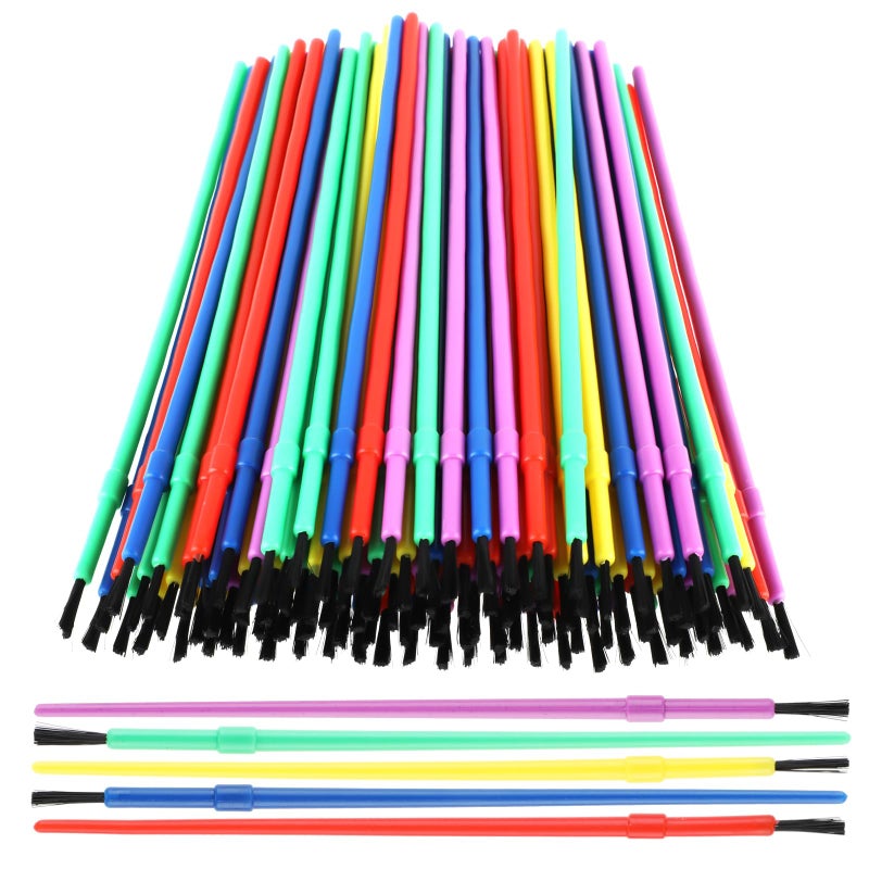 Prasacco 100 Pieces Paint Brushes Bulk, Plastic Paint Brushes for Kids Paint Brushes Oil Watercolor Brushes Colorful Detail Painting Kit for Kids Party Art Crafts School Classroom Supplies - Image 1