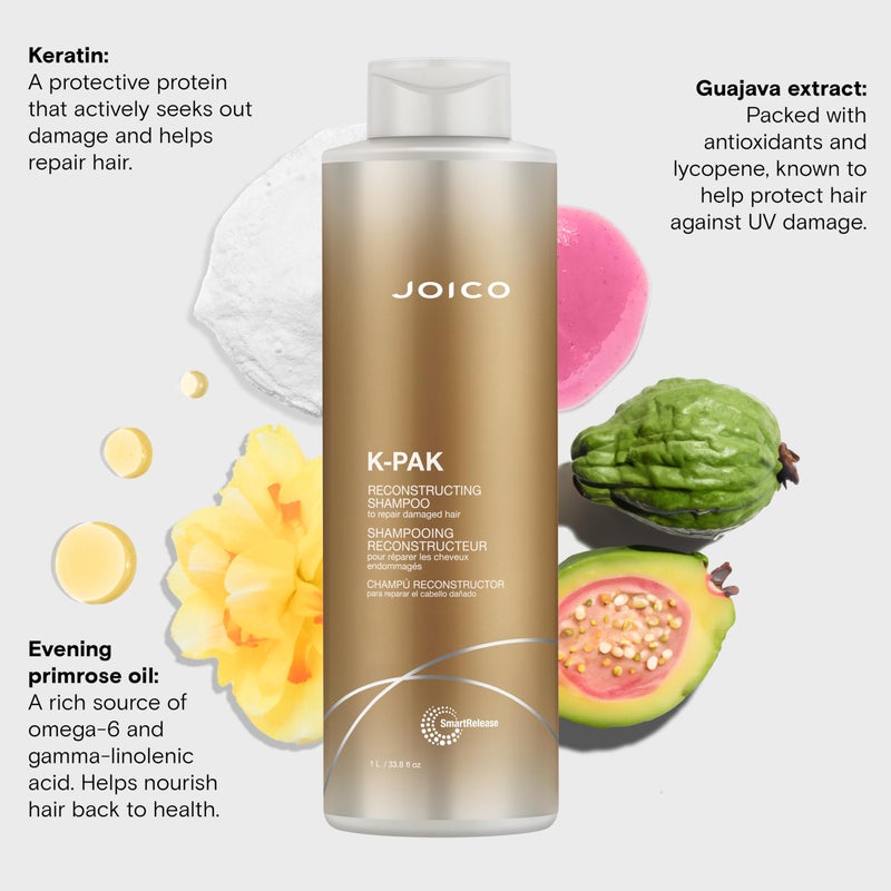 Joico K-PAK Daily Reconstructing Shampoo | For Damaged Hair | Repair & Prevent Breakage | Boost Shine | With Keratin & Guajava Fruit Extract | 33.8 Fl Oz - Image 5