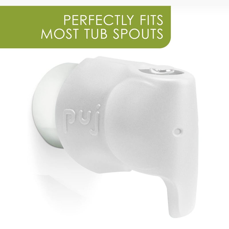 Puj â€“ Snug, Ultra-Soft Spout Cover for Bathtub Taps,PVC-Free Faucet Cover for Safe Baths, Non-Absorbent Bathtub Faucet Cover, Kidsâ€™ Bathroom Safety Products, White - Image 2