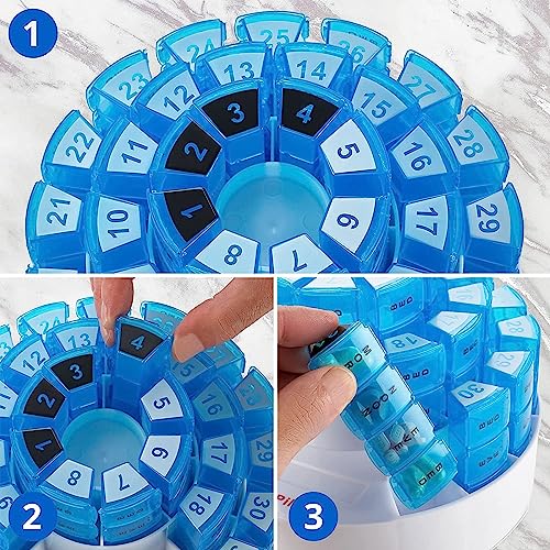 aktive support Aktive Life Monthly Pill Box 31 Days Medication Organizer, Multiple Daily Doses Section, Removable Compartments Perfect for Travelling, Detachable Containers - Image 4