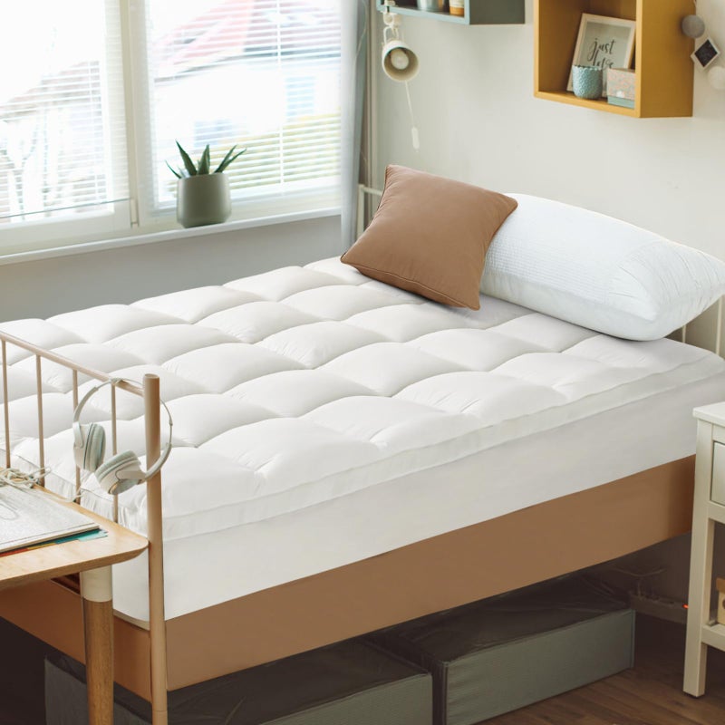 CYMULA Twin XL Mattress Topper Soft Cooling Mattress Pad for College Dorm Room Essentials Extra Thick Long Protector Cover for Back Pain Single Bed Topper Pillow Top with 821 Deep Pocket