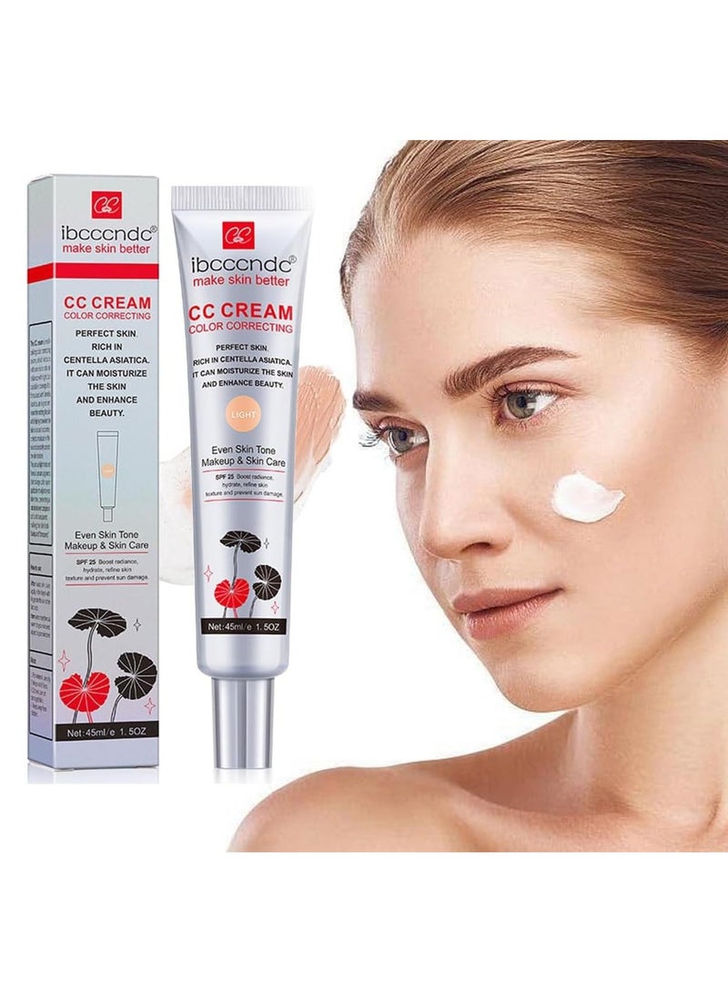 ibcccndc كريم CC، مكياج مرطب مصحح للألوان كأساس للبشرة الناضجة، واقي شمس وكريم أساس شامل للوجه مع برايمر قبل المكياج ومخفي للبشرة - Image 1