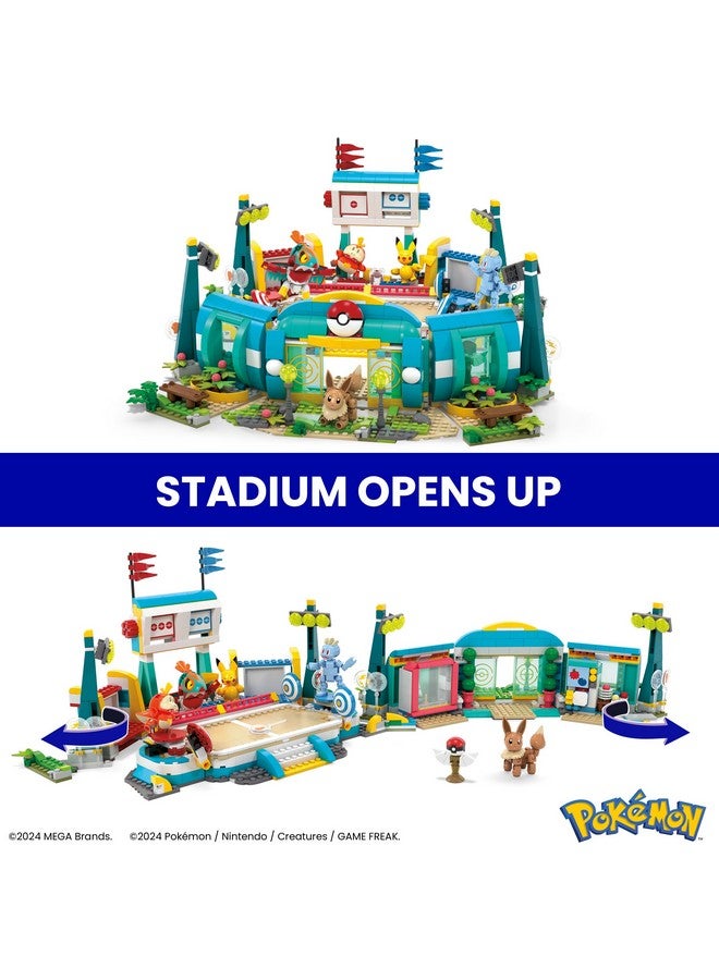 Mega Brands MEGA Pokémon Building Toys Set Training Stadium with 1101 Pieces, 5 Poseable Characters and Battle Play, for Kids - Image 3
