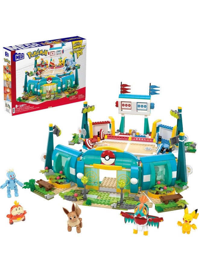 Mega Brands MEGA Pokémon Building Toys Set Training Stadium with 1101 Pieces, 5 Poseable Characters and Battle Play, for Kids - Image 1