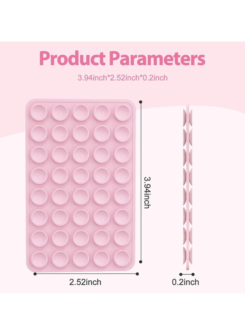 Double-sided suction power phone case stand, 4Pcs Silicone Phone Suction Grip Compatible with iPhone and Android Cases, Anti-Slip Hands-Free Mobile Accessory Holder, Sticky Phone Grip for Tiktok Videos and Selfies(Pink) - Image 2