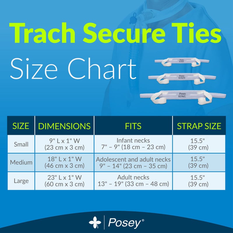 بوسي TIDI POSEY TRACH TUPE TINE ARINE - حجم كبير - الكمية: 12 TRACH TUPE علاقات آمنة لكل حزمة - حامل أنبوب TRACH - مستلزمات فغر القصبة الهوائية - الرعاية المنزلية (8196L) - Image 5
