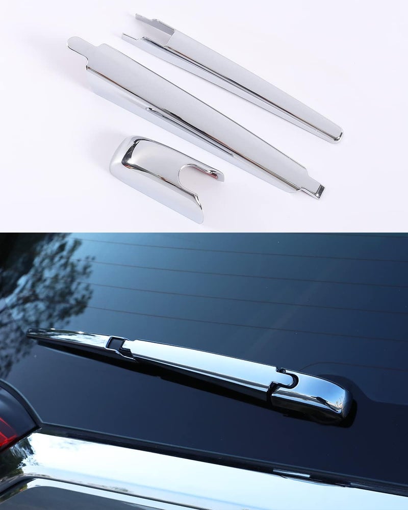YAKANEY Chrome Rear Wiper Cover Trims for Toyota RAV4 2019-2023 - Image 1