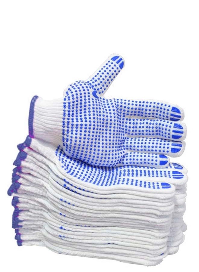FORCE - Force Cotton Gloves Set for Multiple Uses, White, One Size, 12 Pieces - Image 1