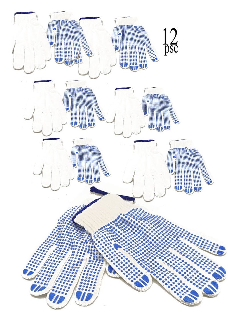 FORCE - Force Cotton Gloves Set for Multiple Uses, White, One Size, 12 Pieces - Image 1