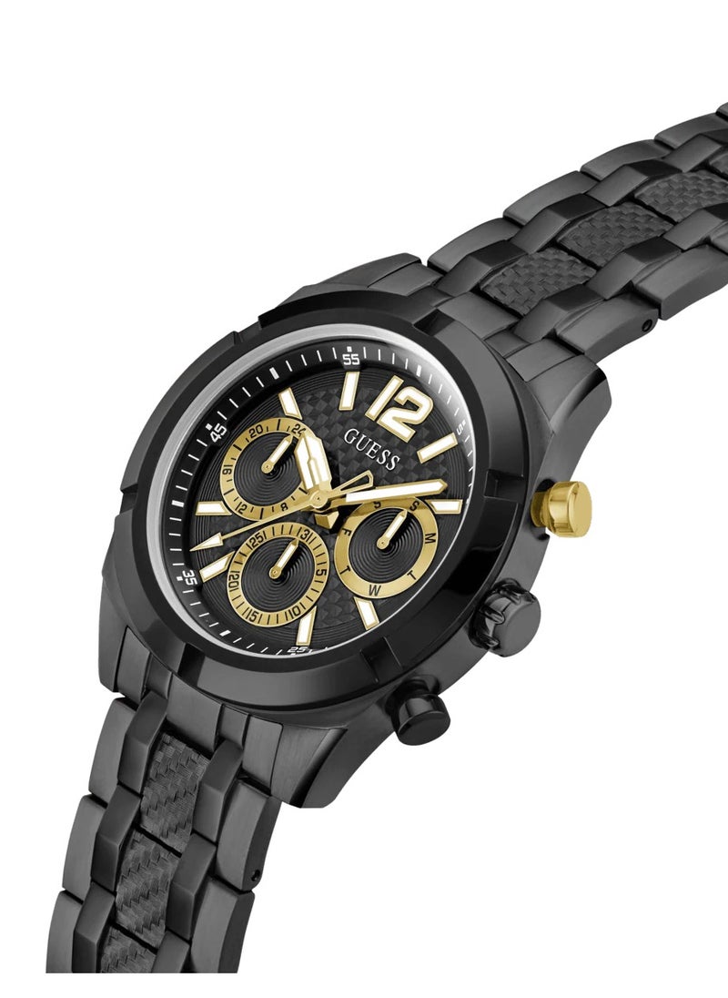 GUESS - Mens Black Tone Blue Multi-function Watch - GW0714G4 - Image 1