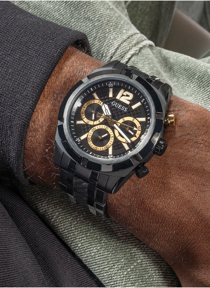 GUESS - Mens Black Tone Blue Multi-function Watch - GW0714G4 - Image 1
