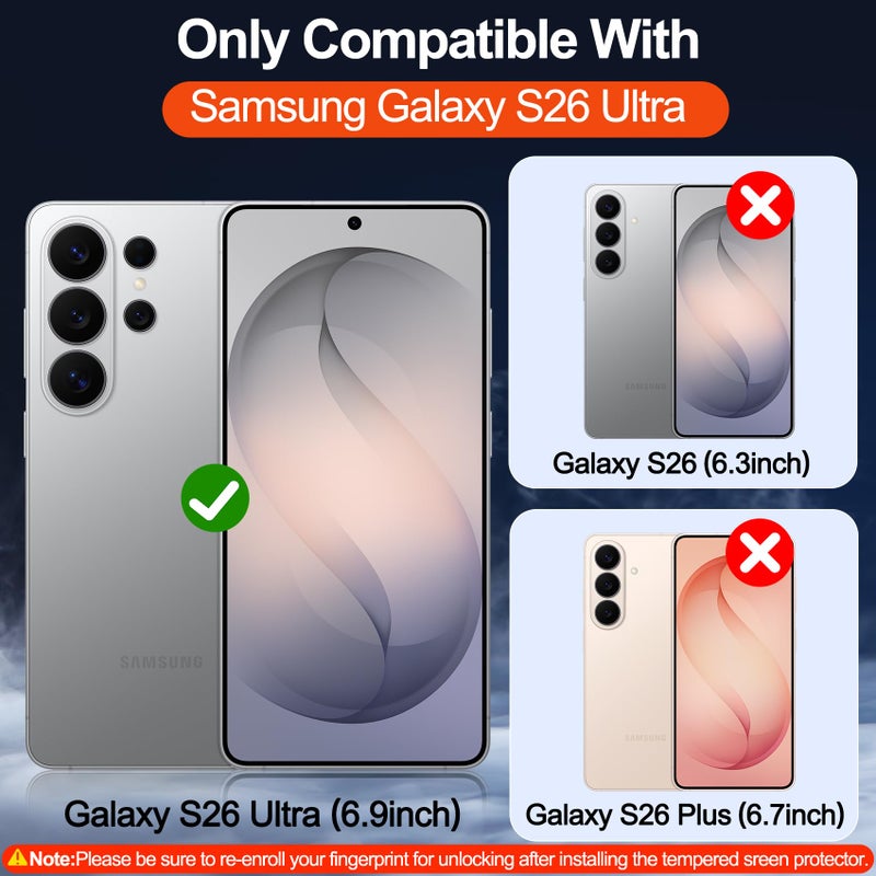 MOZOTER for Samsung Galaxy S26 Ultra Case with Magnetic,[Compatible with MagSafe][12Ft Military Dropproof][2*Screen Protector] Translucent Anti-Slip Back Slim Shockproof Case for S26 Ultra-Black - Image 2