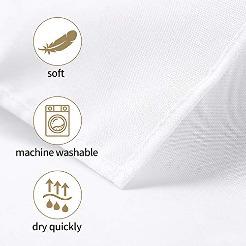 Ascoza 25pcs Polyester Cloth Napkins - 17 x 17 inch White Dinner Washable Napkins with Hemmed Edges for Restaurant/Wedding/Hotel(25,White) - Image 3