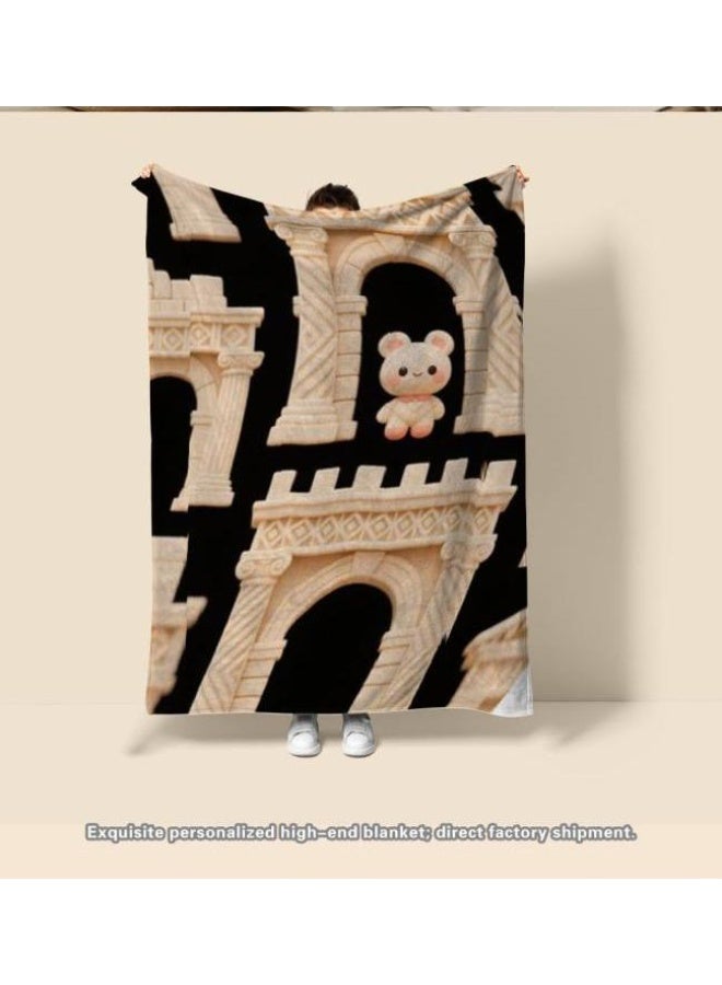 عام بطانية رقيقة من الفانيلا الكرتونية للأطفال والرضع (دافئة ومريحة، ومناسبة للنوم والألعاب) 70 سم * 100 سم - Image 2