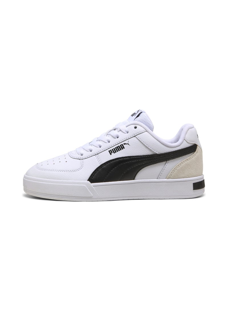 PUMA Caven Mix Kids Unisex White Black Sneakers - Image 1