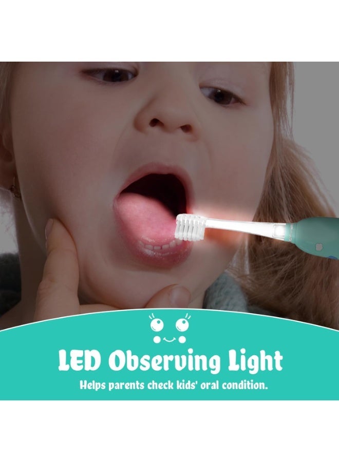 Seago Kids Electric Toothbrushes, Childrens electric toothbrush with Magnetic Charging, LED Observing Light, 8 Toothbrush Heads, Once Full Charger for 60 Days, For Ages 3+ Boys Girls SG-2139(Blue) - Image 3