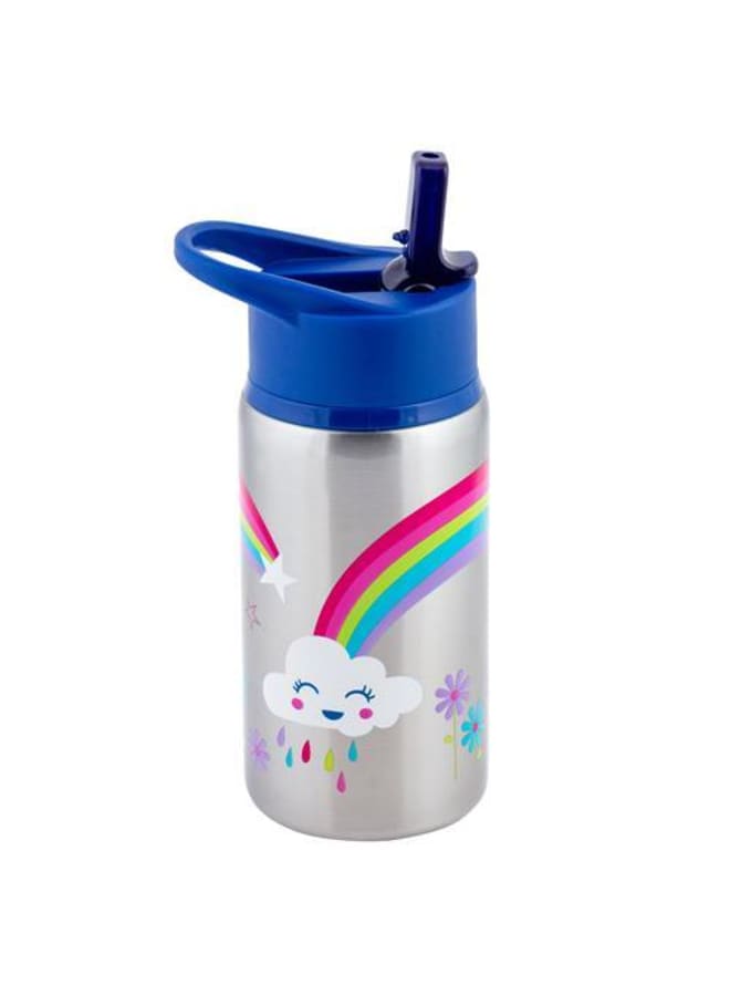 Stephen Joseph Flip Top Stainless Steel Bottle (Clouds & Rainbows) - Image 1