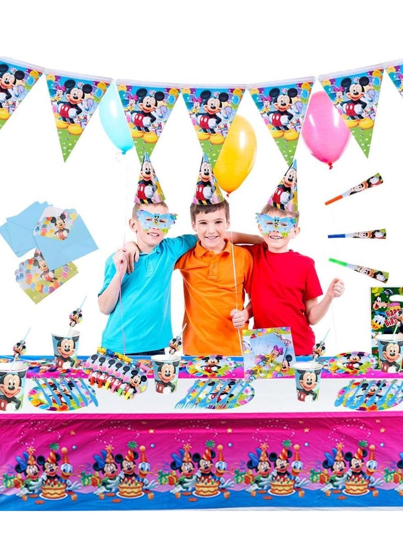 UKR Kids Birthday Party Decoration Set – Tableware Supplies for 6 People, Includes Banner, Plates, Paper Cups, Towels, Tablecloth, and Straws - Image 4