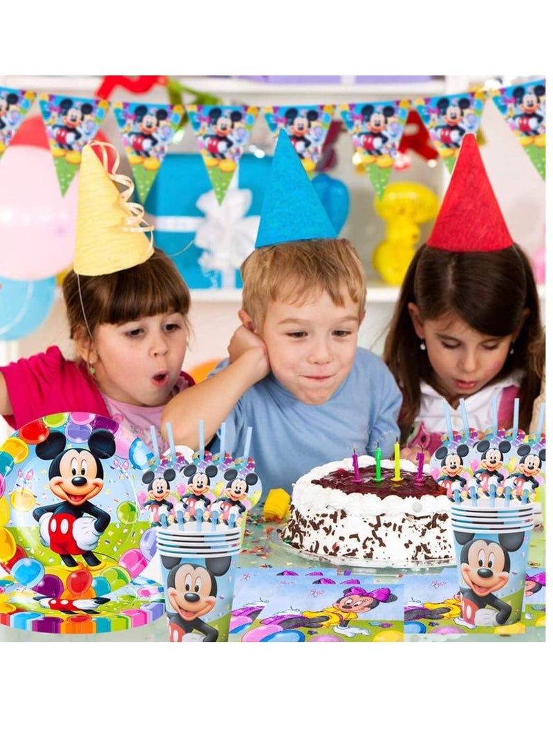 UKR Kids Birthday Party Decoration Set – Tableware Supplies for 6 People, Includes Banner, Plates, Paper Cups, Towels, Tablecloth, and Straws - Image 5