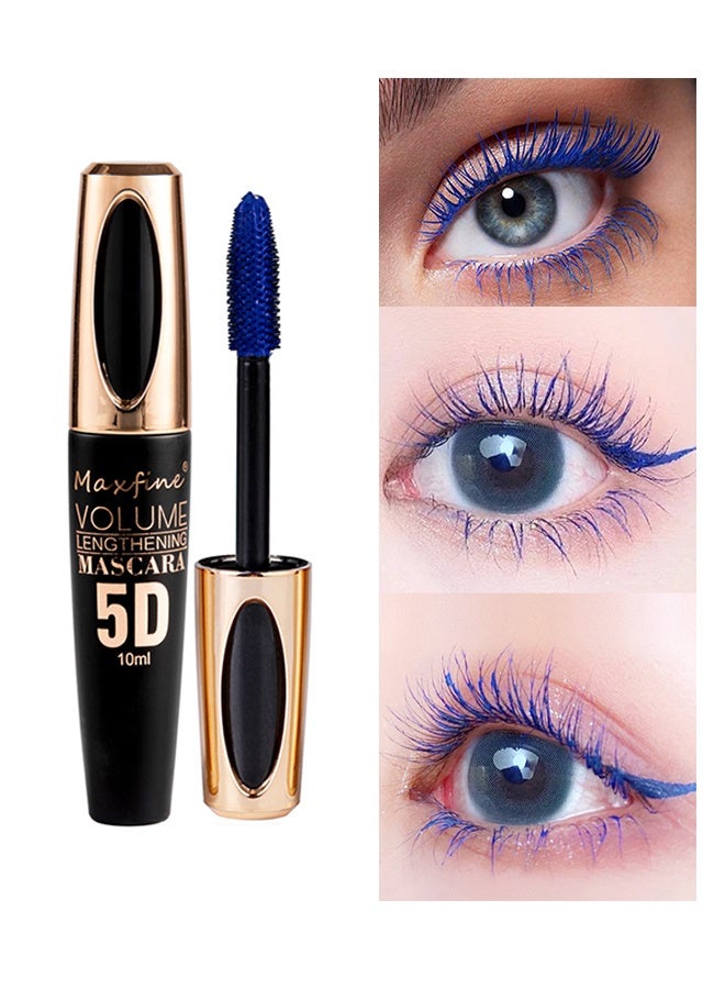 ماكس فاين ماسكارا 5D، ماسكارا ألياف حرير 5D مقاومة للماء، رموش أطول وأكثر كثافة وفخامة، تدوم طويلاً، تمدد دراماتيكي، مقاومة للتلطخ، تركيبة مضادة للحساسية، #04 أزرق - Image 2