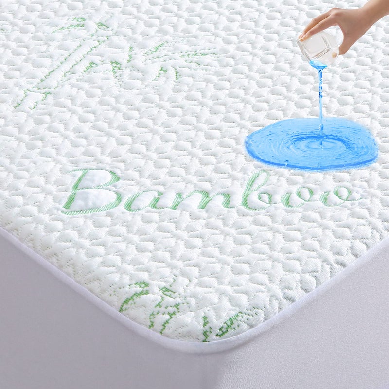 GOONIK Full Size Mattress Protector Breathable Bamboo Viscose Waterproof Full Size Mattress Pad Cover with 616 inches Deep Pocket