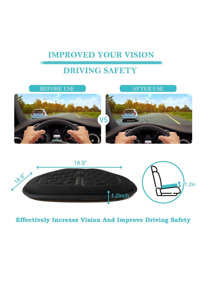 SYOSI Car Seat Cushion, Comfort Memory Foam Driver Sciatica and Lower Back Pain Relief, Non-slip Rubber Bottom Cushions for Driver, Office Chair, Wheelchair - Black - Image 3