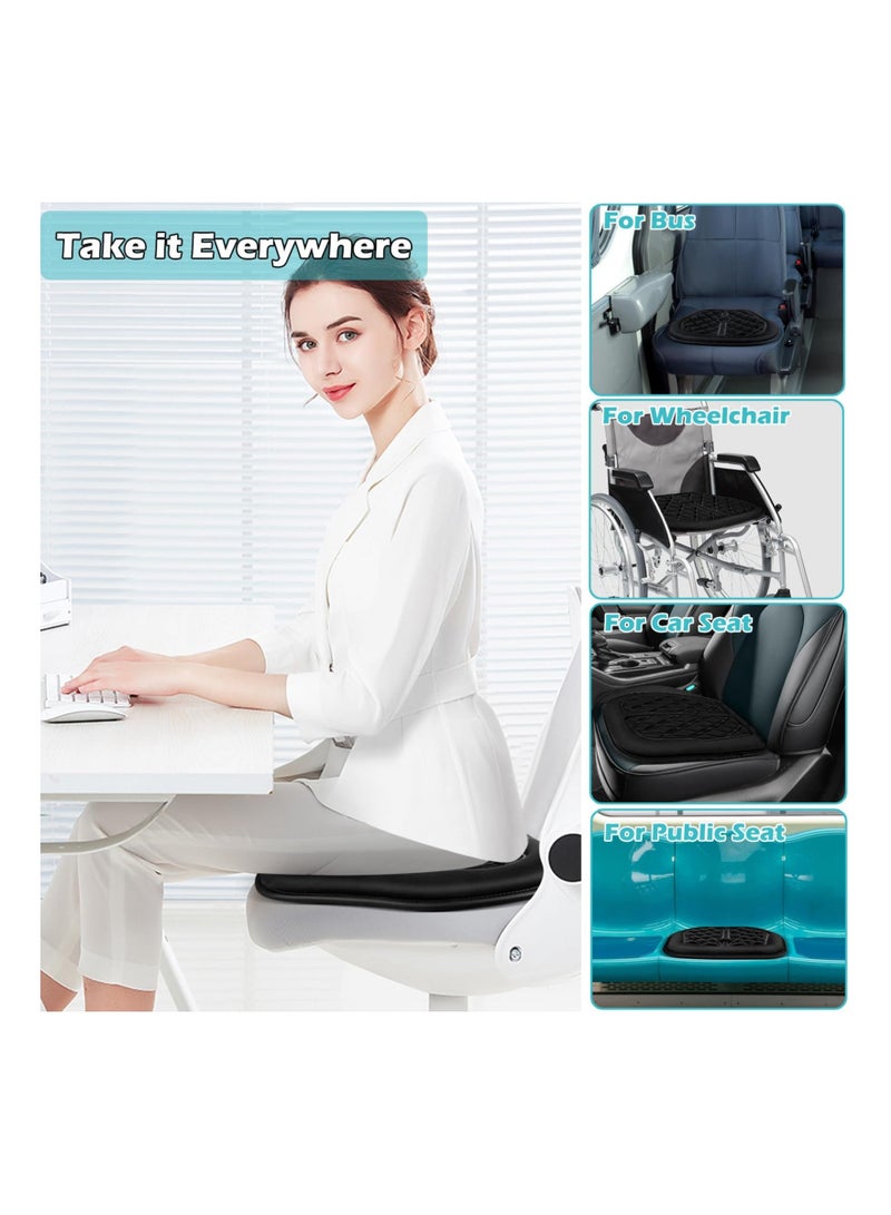 SYOSI Car Seat Cushion, Comfort Memory Foam Driver Sciatica and Lower Back Pain Relief, Non-slip Rubber Bottom Cushions for Driver, Office Chair, Wheelchair - Black - Image 5