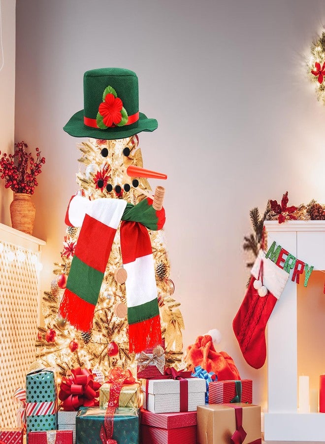 Fighting to Achieve 13PCS Build A Snowman Kit, Winter DIY Snowman Decorating Supplies for Outdoor Christmas Decorations, Green Hat Snowman Making Kit Snow Tools for Xmas Holiday Party Decoration - Image 5