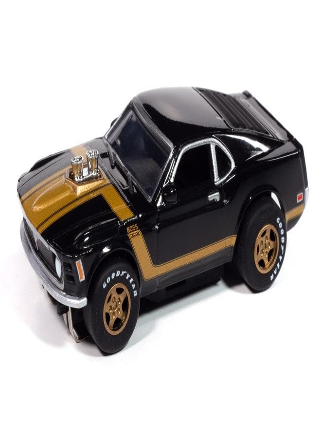 AW AUTO WORLD سيارة سباق مصغرة من طراز فورد موستانج 1970 (أسود) من أوتو وورلد SC413-1BLK سوبر III بمقياس HO - Image 2