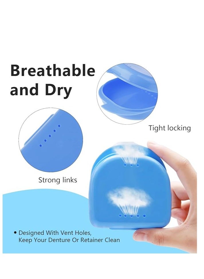 Generic Braces Storage Box Orthodontic Retainer Bracket Box Portable Denture Storage Box Blue  - Image 2