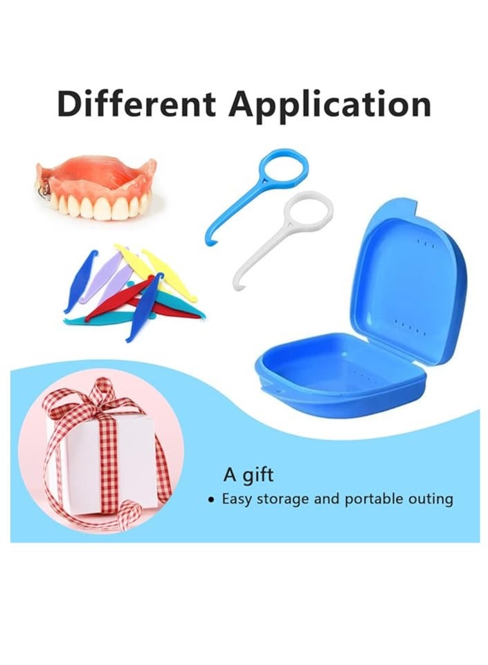Generic Braces Storage Box Orthodontic Retainer Bracket Box Portable Denture Storage Box Blue  - Image 3