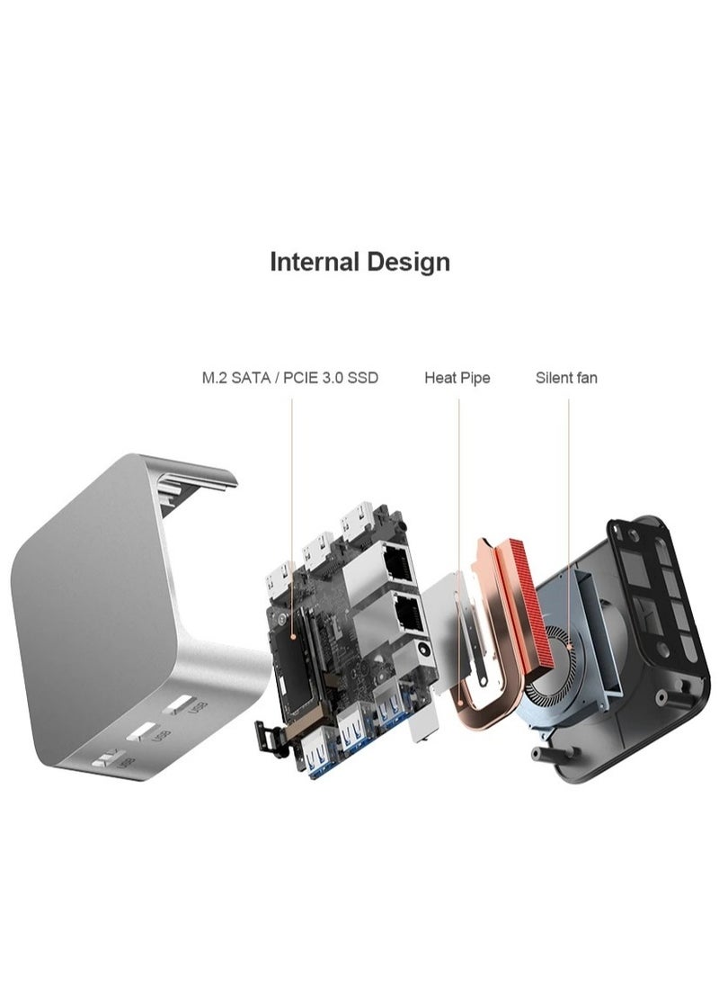 AROAQ - T8Plus Mini Host Dual Gigabit Network Port N100N5095 Office Game 4K Portable MiniPC Computer - Image 1