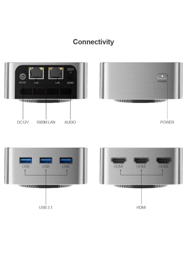 AROAQ - T8Plus Mini Host Dual Gigabit Network Port N100N5095 Office Game 4K Portable MiniPC Computer - Image 1