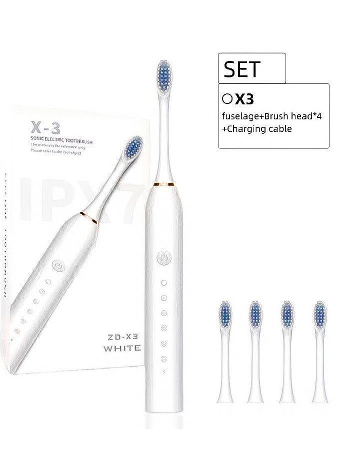 Rozino New Adult Sound Wave Electric Toothbrush Six Cleaning Functions Whitening Home Lovers Soft Hair Electric Toothbrush - Image 1