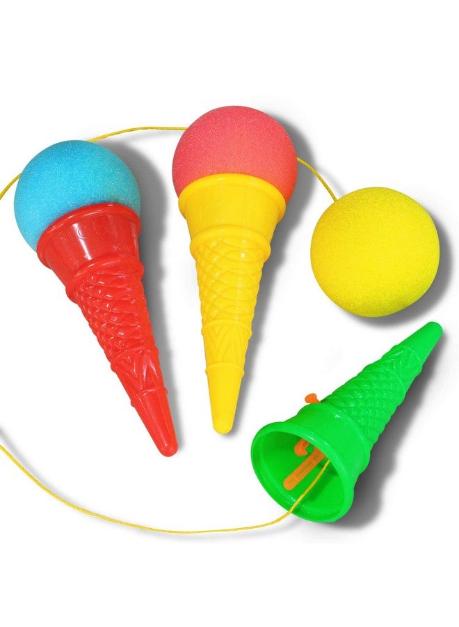 نوفيلتي بليس لعبة إطلاق الآيس كريم من نوفيلتي بليس (عبوة من 12 قطعة) - لعبة الضغط والبوب - قاذف كرات رغوية مخروطية متعددة الألوان من الآيس كريم مقاس 7 بوصات - هدايا رائعة للحفلات وجائزة كرنفال للأطفال - Image 2