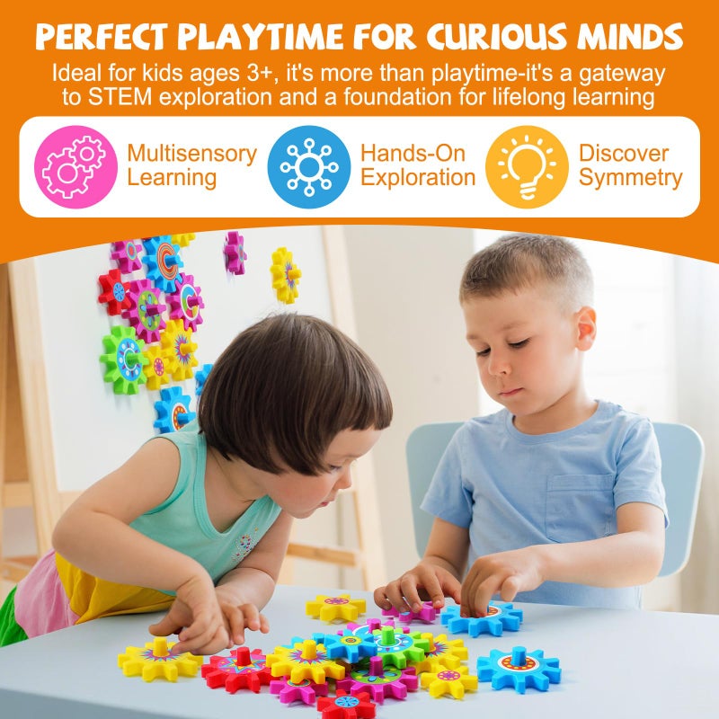 Relaxweex 36 Pcs Magnetic Gears Interchangeable Learn Magnetic Spinning Gears for Magnetism Refrigerator or Whiteboard (Colorful Style) - Image 4