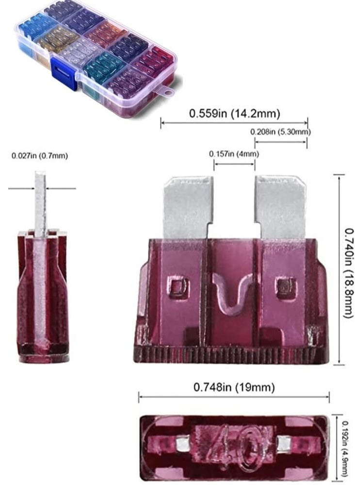 Generic 100-Piece Assortment Car Standard Mini Blade Fuses Set With Box  - Image 2